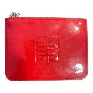 Givenchy Glossy Red Embossed Coin Purse Pouch